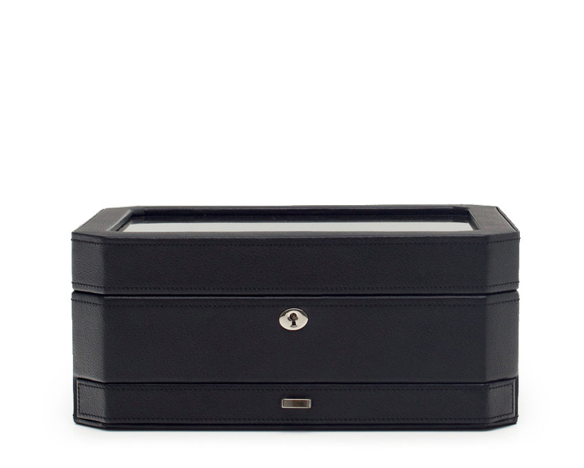 WOLF 1834 - Windsor 10 Piece Watch Box with Drawer - Black/Purple