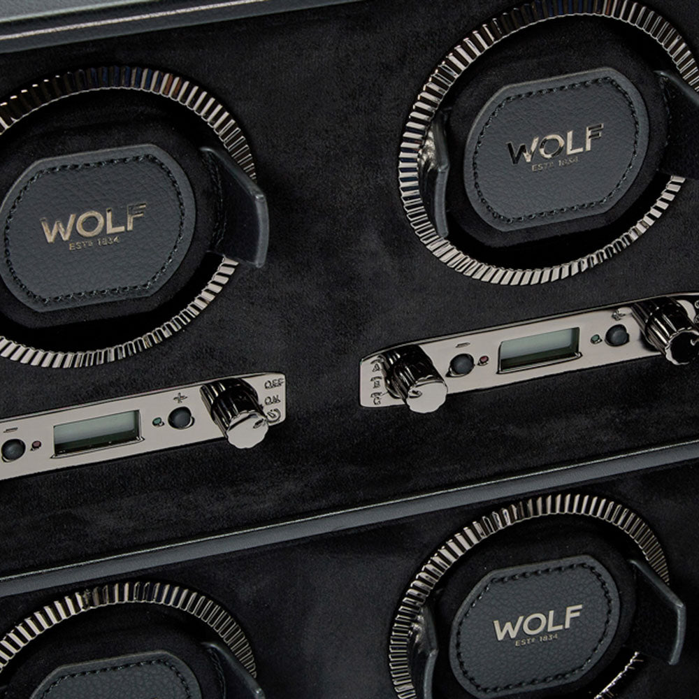 WOLF 1834 - British Racing 6 Piece Watch Winder - Black