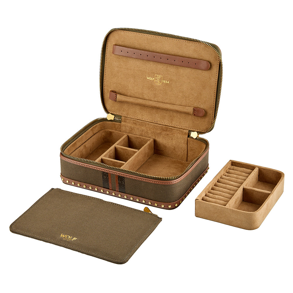 WOLF 1834 - Ida Travel Zip Jewelry Case - Khaki