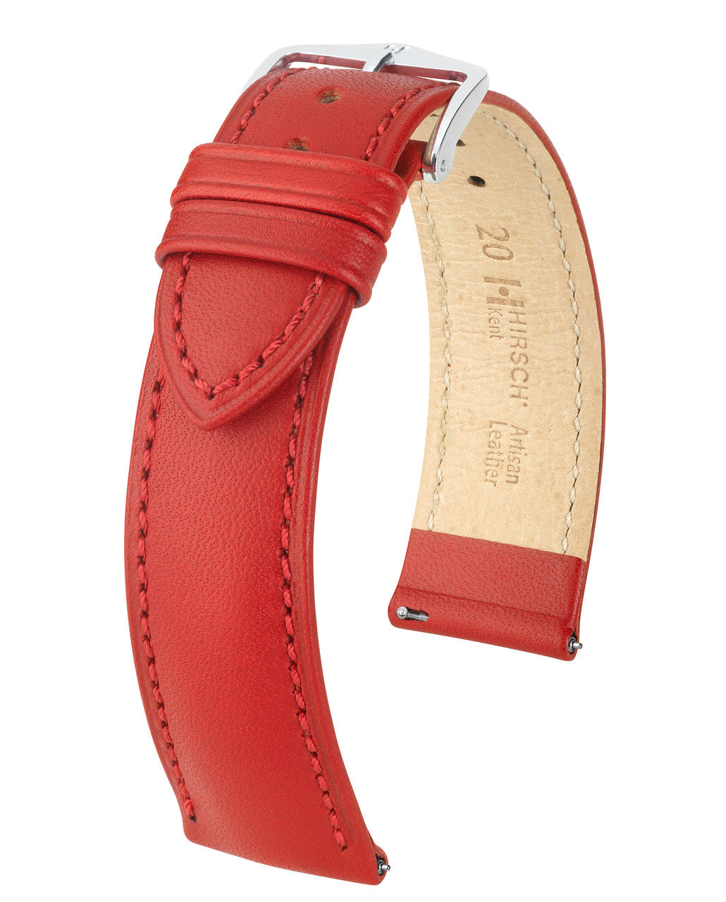 Hirsch KENT Artisan Leather Watch Strap - Red