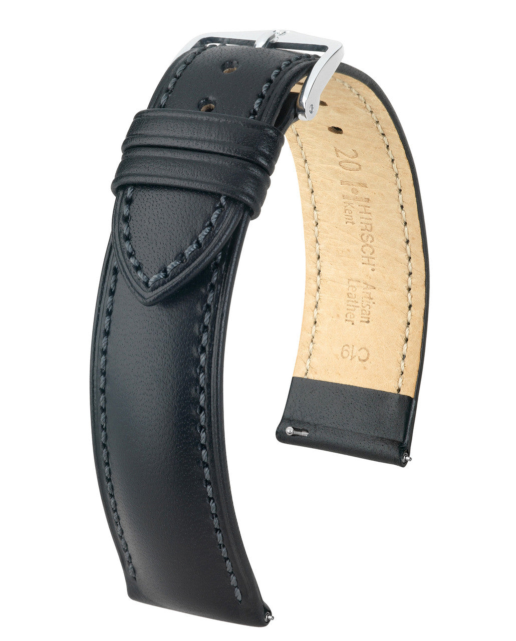 Hirsch KENT Artisan Leather Watch Strap - Black