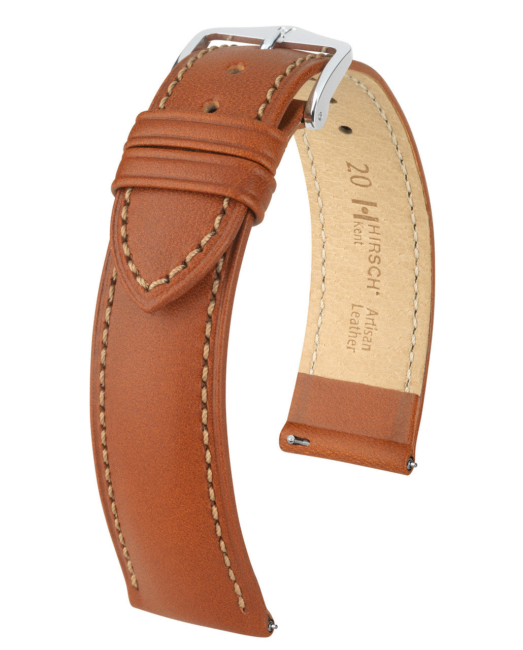 Hirsch KENT Artisan Leather Watch Strap - Gold Brown