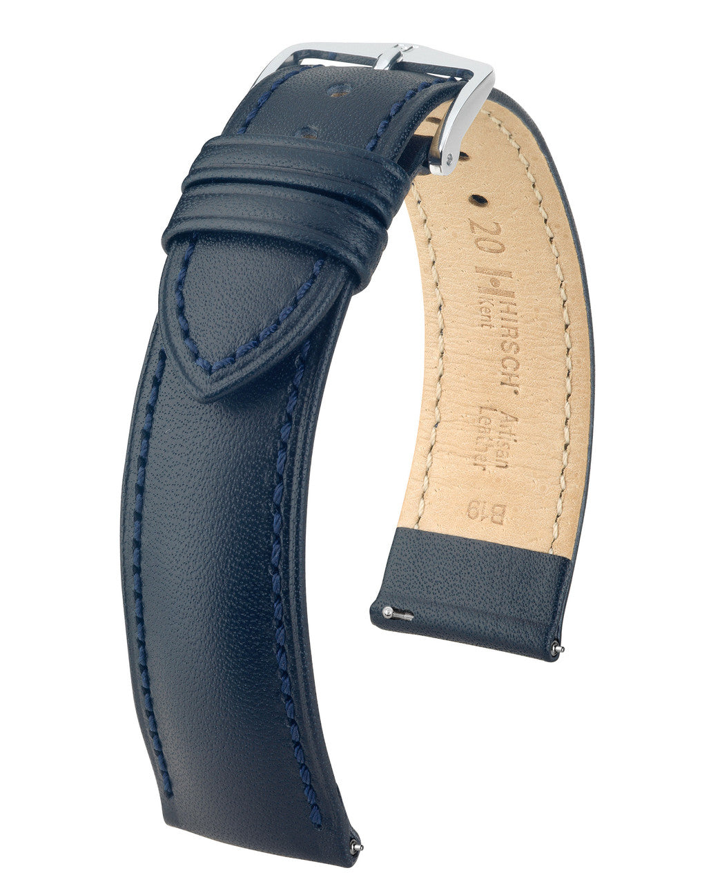Hirsch KENT Artisan Leather Watch Strap - Blue