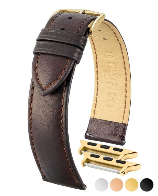 Hirsch - MERINO French Nappa Sheepskin Watch Strap 012 06 - Brown
