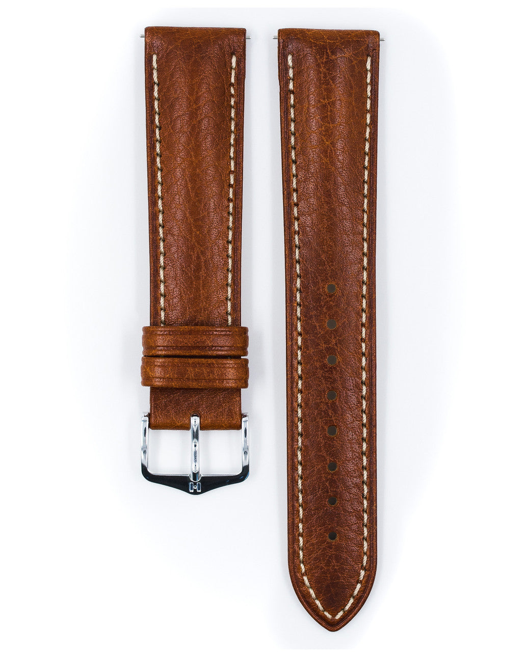 Hirsch - BOSTON Buffalo Calfskin Watch Strap 013 02 - Gold Brown