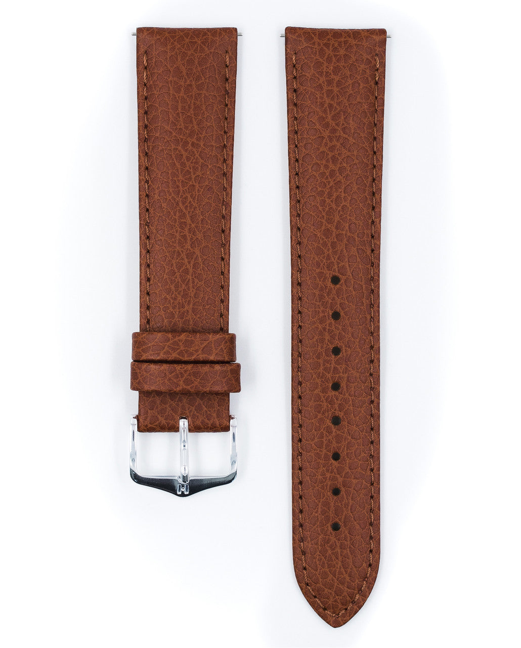 Hirsch - KANSAS Buffalo Grain Calfskin Watch Strap 015 02 - Gold Brown