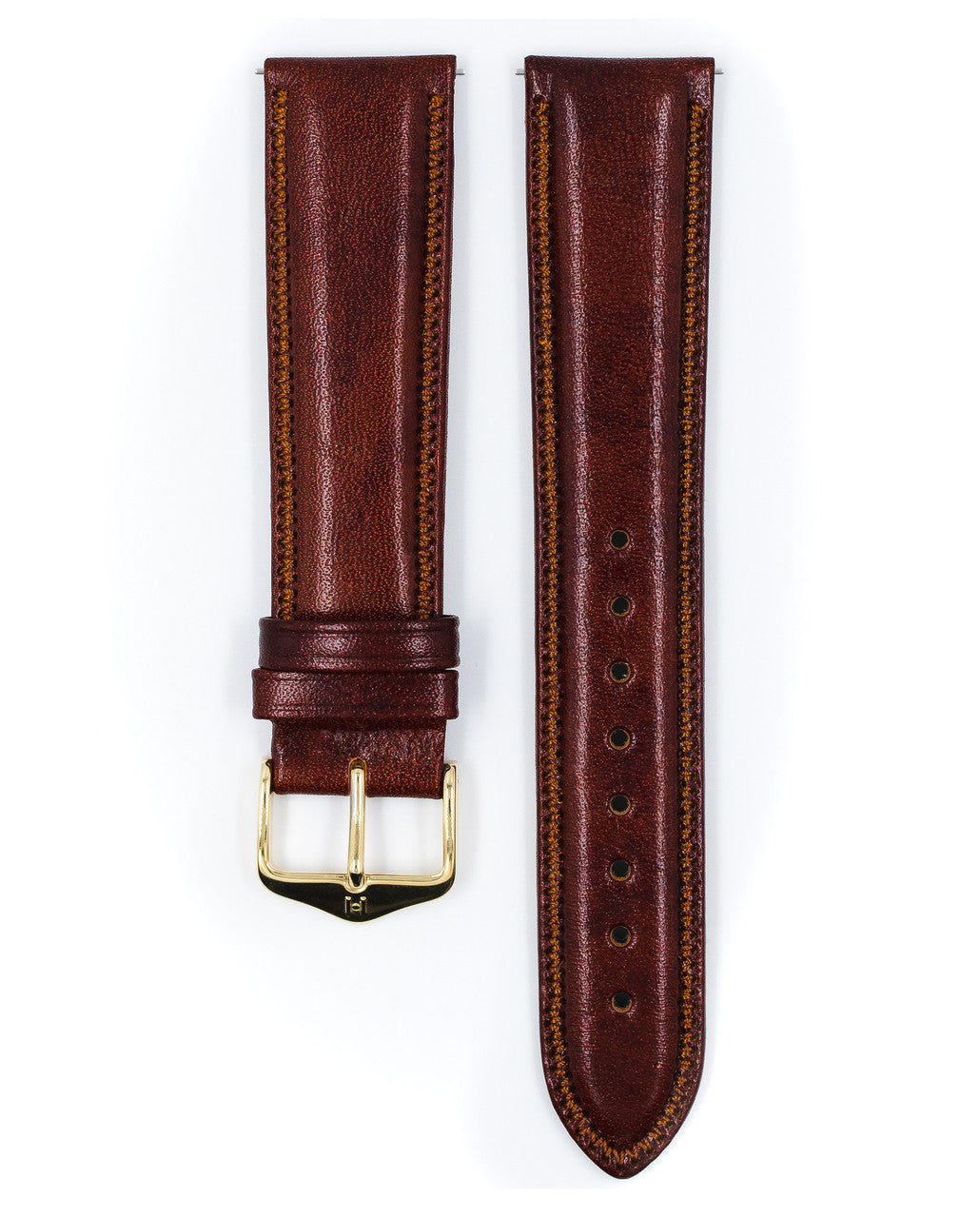 Hirsch - ASCOT English Calfskin Watch Strap 015 75 - Gold Brown