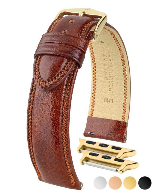Hirsch - ASCOT English Calfskin Watch Strap 015 75 - Gold Brown