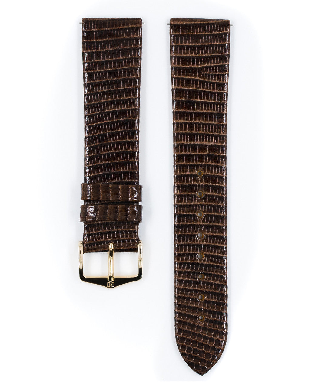 Hirsch - LIZARD Genuine Lizard Watch Bracelet 017 66 - Brown