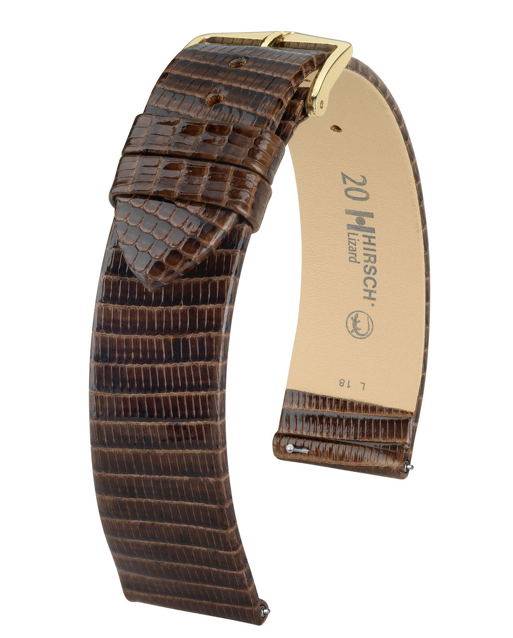 Hirsch LIZARD Genuine Lizard Watch Bracelet - Brown