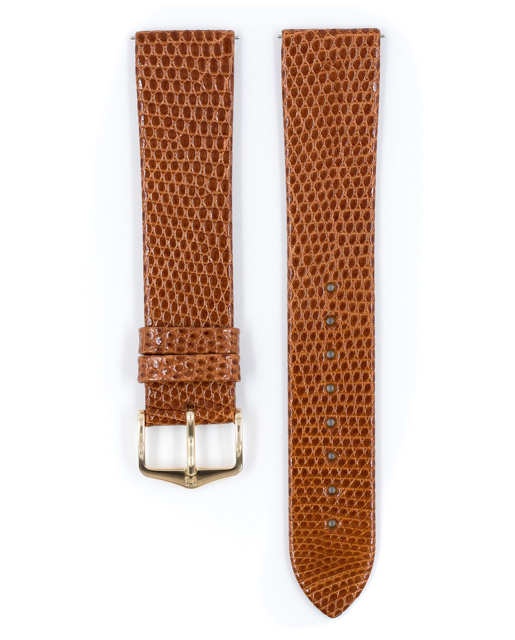 Hirsch - LIZARD Genuine Lizard Watch Bracelet 017 66 - Gold Brown