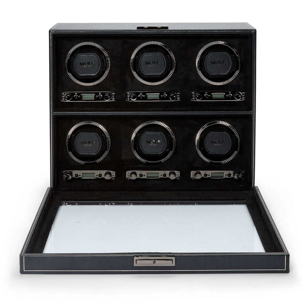 WOLF 1834 - British Racing 6 Piece Watch Winder - Black