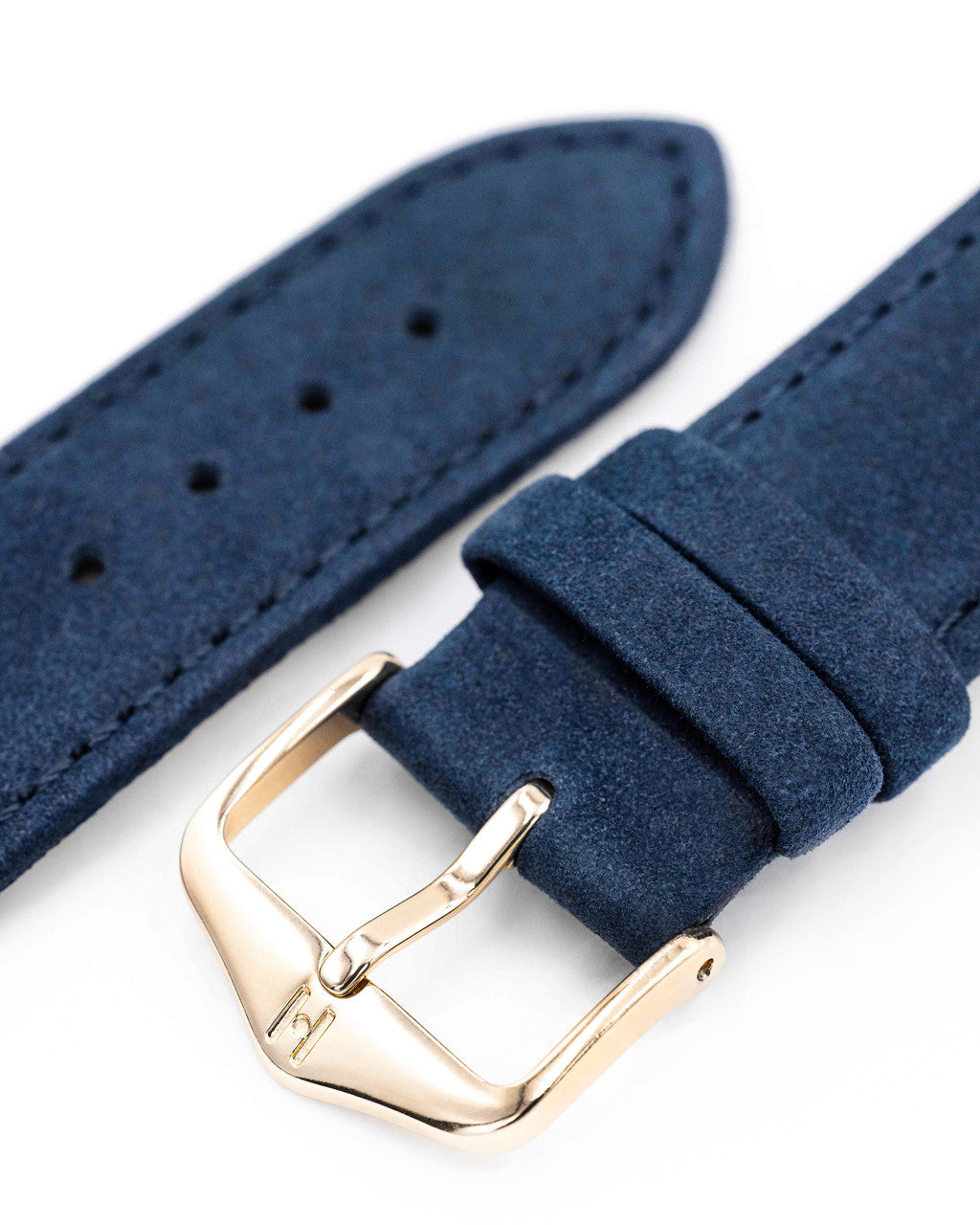 Hirsch - OSIRIS Calfskin Watch Bracelet with Nubuck Texture 034 33 - Navy