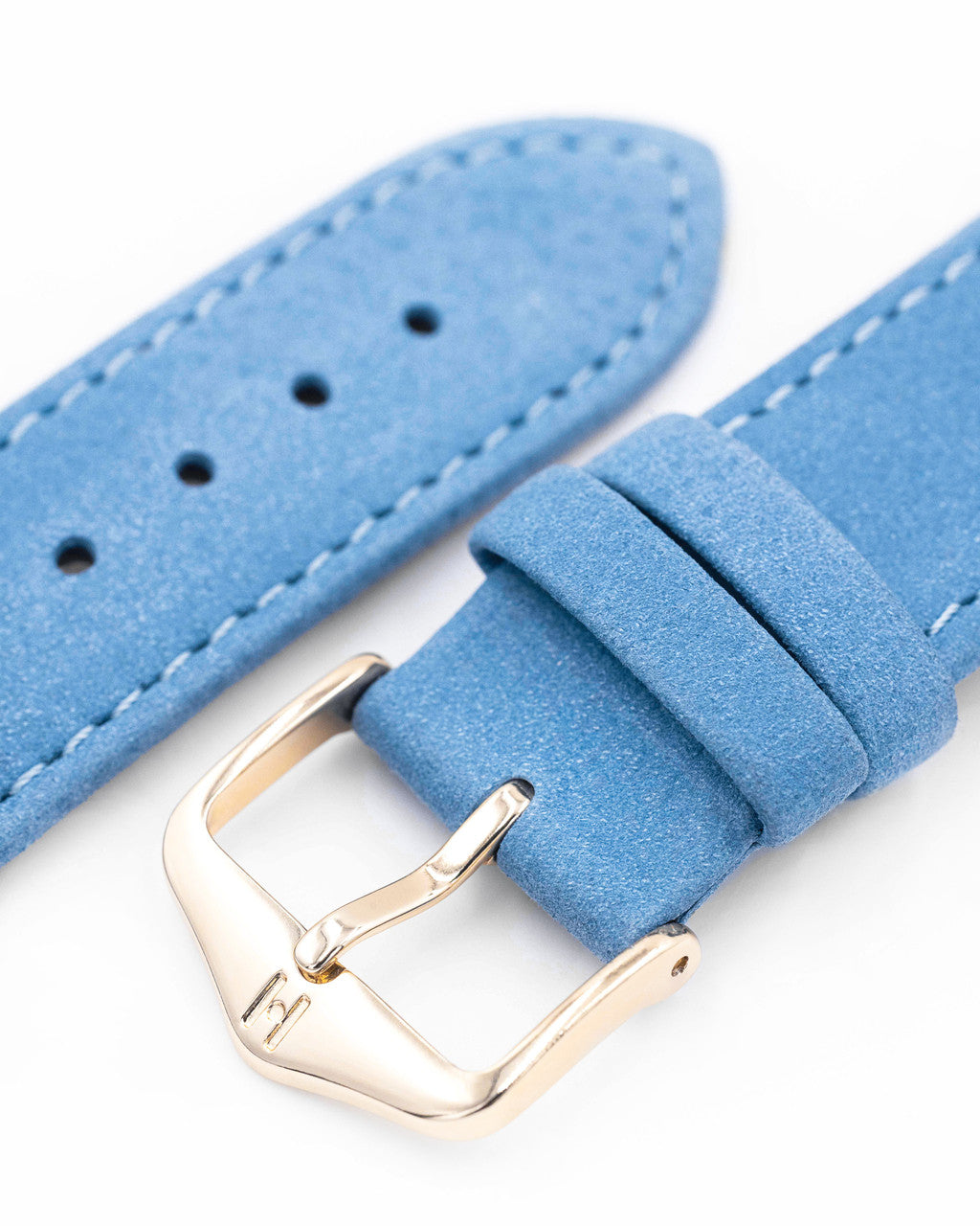 Hirsch - OSIRIS Calfskin Watch Bracelet with Nubuck Texture 034 33 - Blue