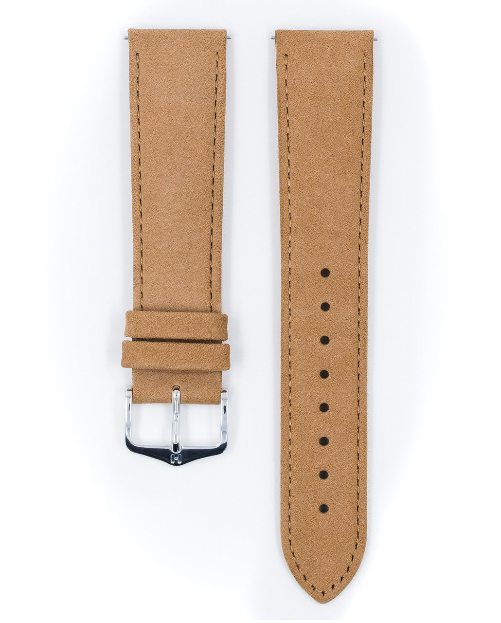 Hirsch - OSIRIS Calfskin Watch Bracelet with Nubuck Texture 034 33 - Beige