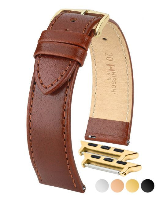 Hirsch - OSIRIS Box Leather Watch Bracelet 034 75 - Light Brown