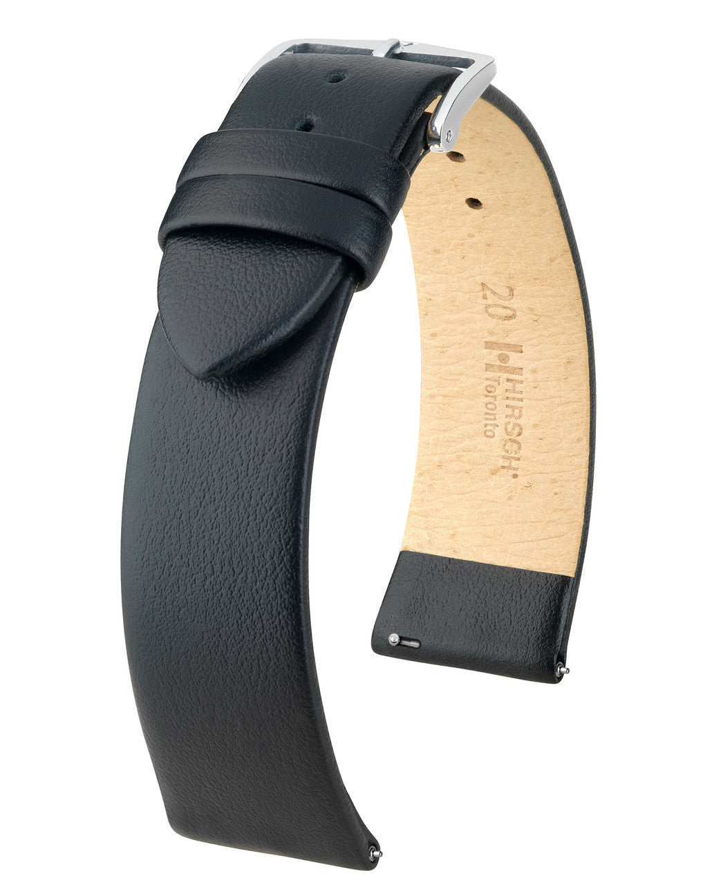 Hirsch - TORONTO Classic Calfskin Italian Watchband 037 02 - Black
