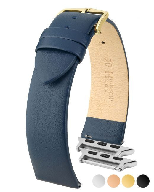 Hirsch - TORONTO Classic Calfskin Italian Watchband 037 02 - Blue
