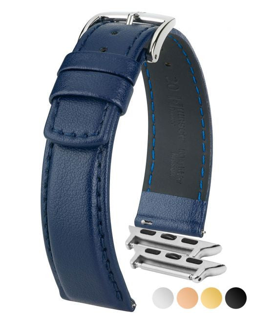 Hirsch - RUNNER Water Resistant Structured Calfskin Watchband 040 02 - Blue