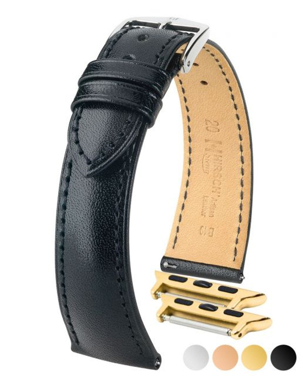 HIRSCH SIENA Artisan Leather Watchband 042 02 - Black