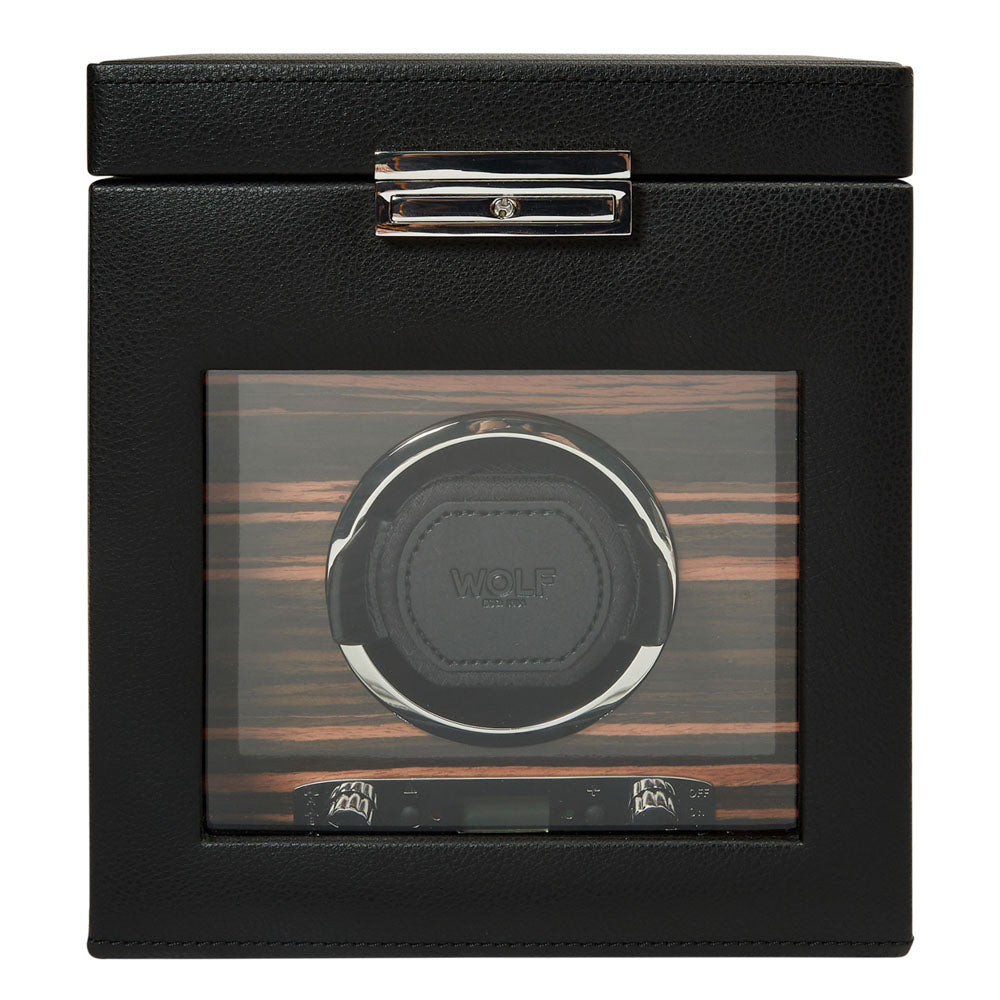 WOLF 1834 - Roadster Single Watch Winder with Storage - Black