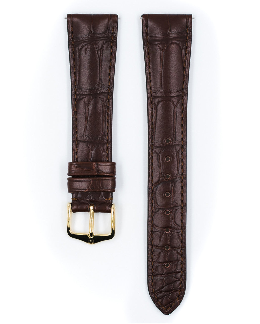 Hirsch - LONDON Genuine Louisiana Matte Alligator Watch Bracelet 042 07 - Brown