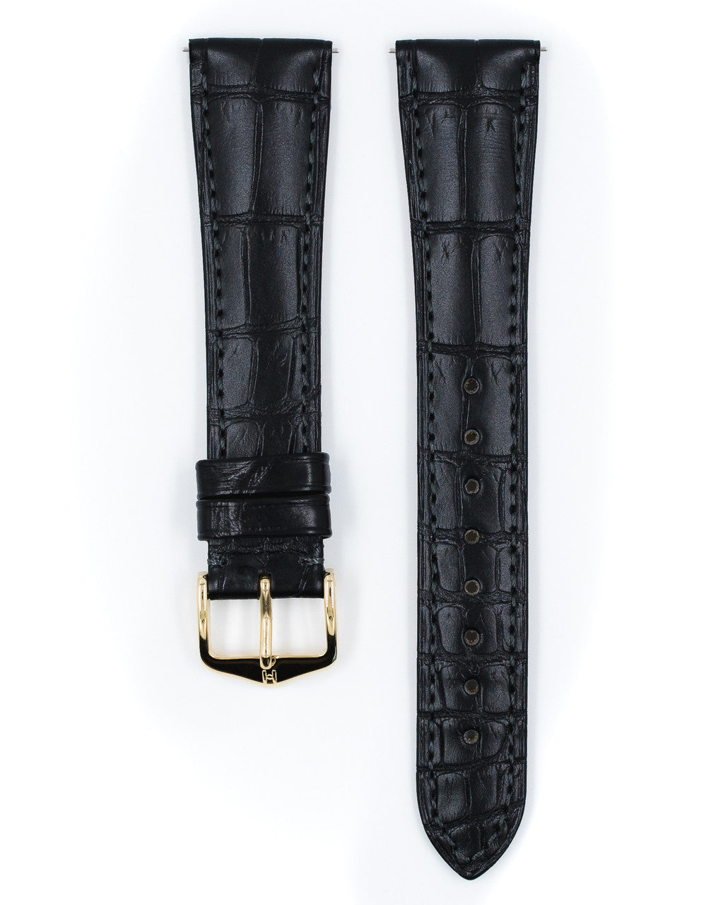 HIRSCH LONDON Genuine Louisiana Matte Alligator Watch Bracelet 042 07 - Black