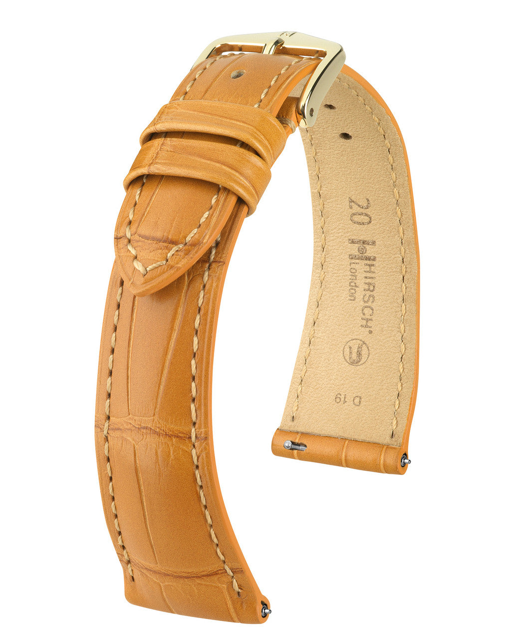 Hirsch LONDON Genuine Louisiana Matte Alligator Watch Bracelet - Honey