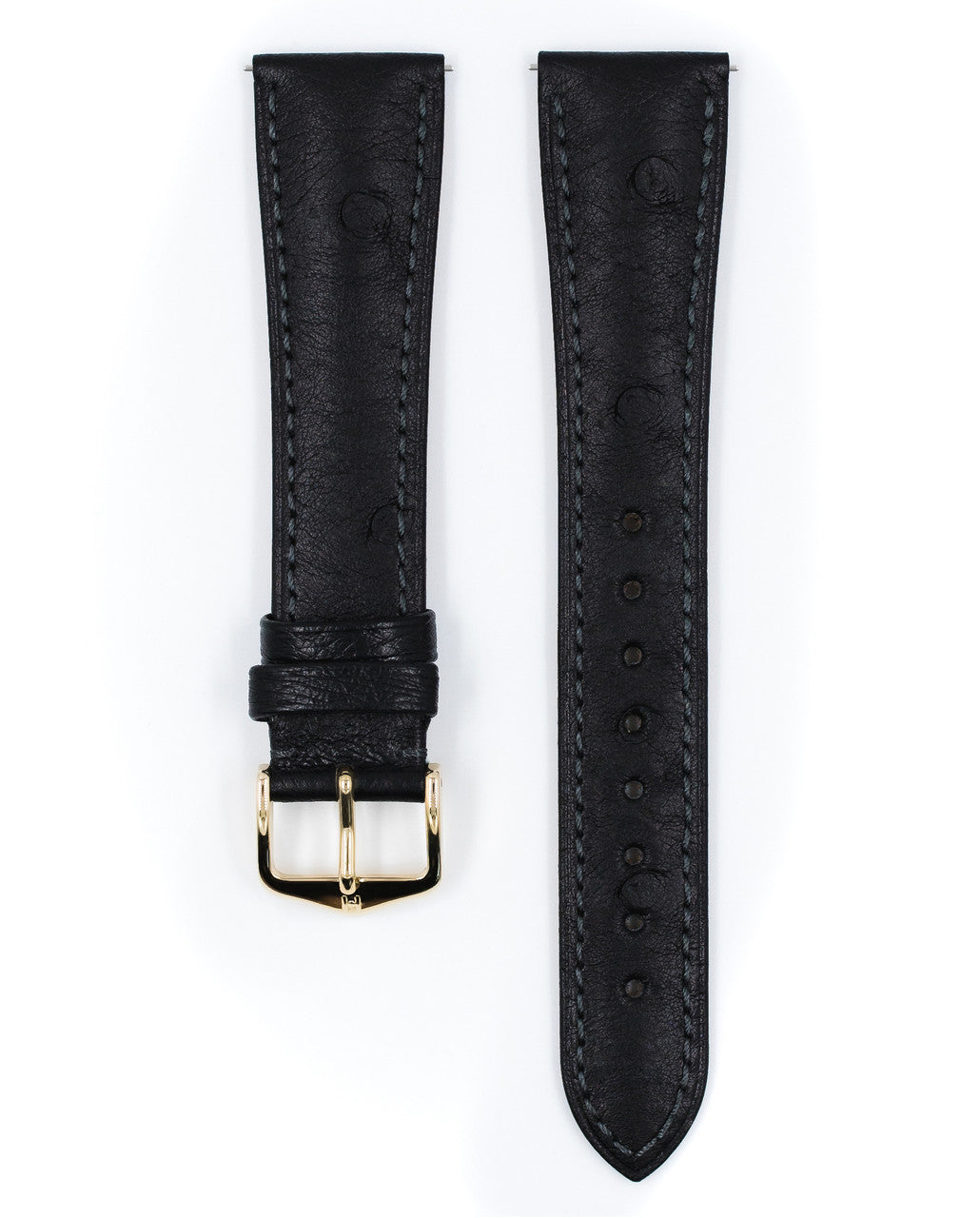 Hirsch - MASSAI OSTRICH Ostrich Watch Bracelet 042 62 - Black