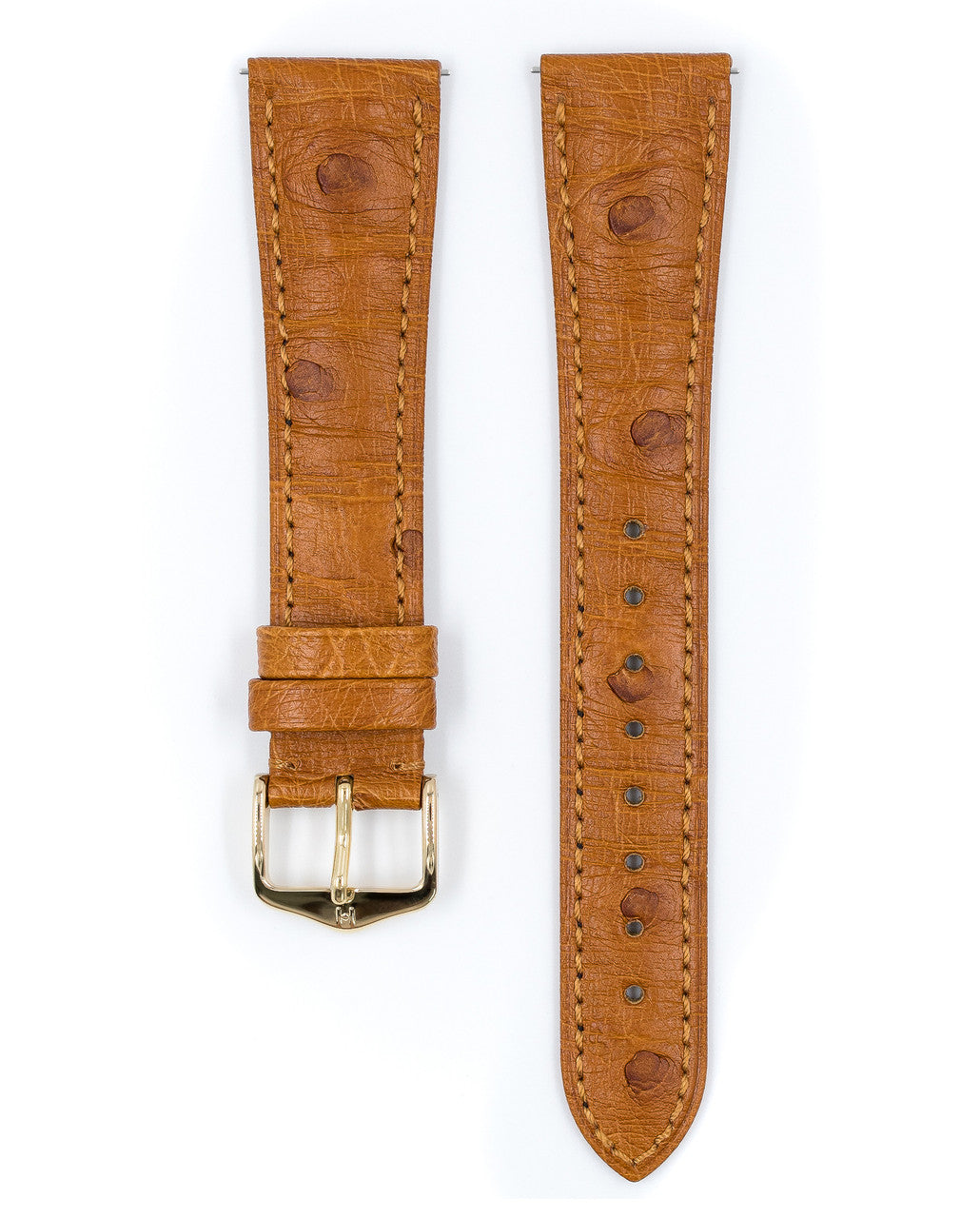 Hirsch - MASSAI OSTRICH Ostrich Watch Bracelet 042 62 - Gold Brown