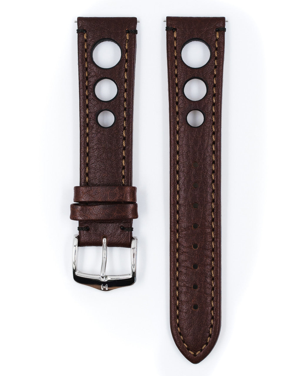 Hirsch - RALLY Buffalo Calfskin Sports Watchband 051 02 - Brown