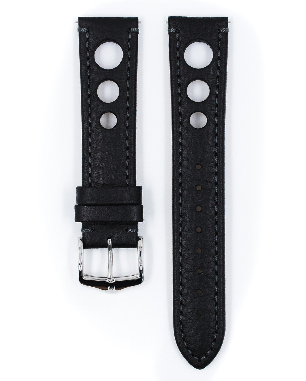 Hirsch - RALLY Buffalo Calfskin Sports Watchband 051 02 - Black