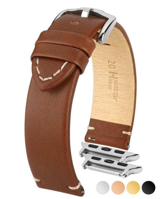 Hirsch - RANGER Vintage style Calfskin Watch Strap 054 02 - Gold Brown