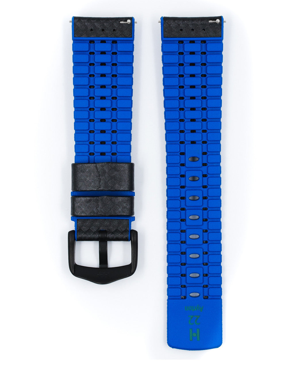 Hirsch - AYRTON Performance Calfskin Watch band 091 80 92 - Black w/Blue