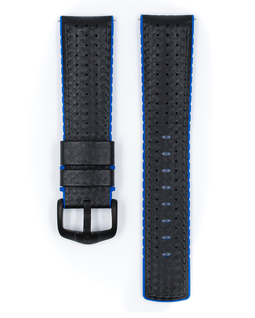 Hirsch - AYRTON Performance Calfskin Watch band 091 80 92 - Black w/Blue