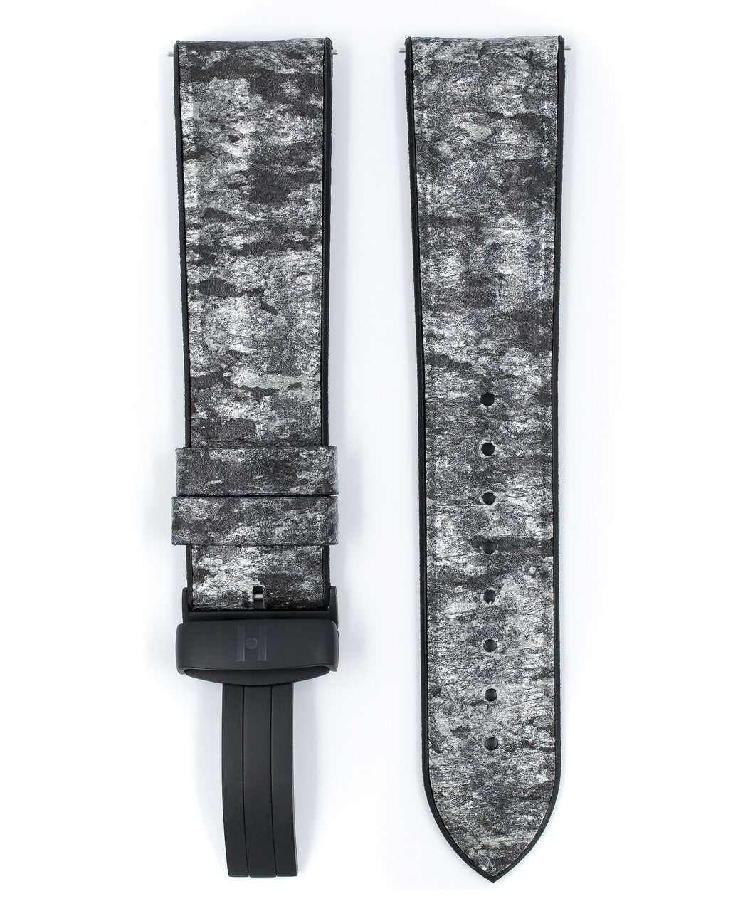 Hirsch - STONE Vegan Performance Watch Band 092 50 44 - Black w/Grey