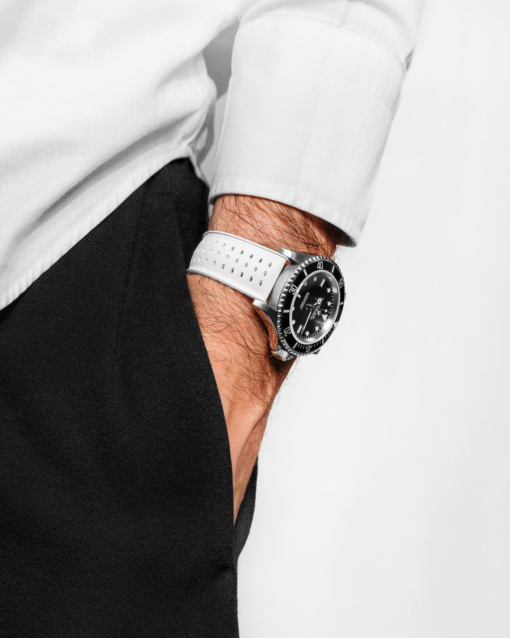 Hirsch - NYAD Premium Caoutchouc Watchband 092 XX 99 - White