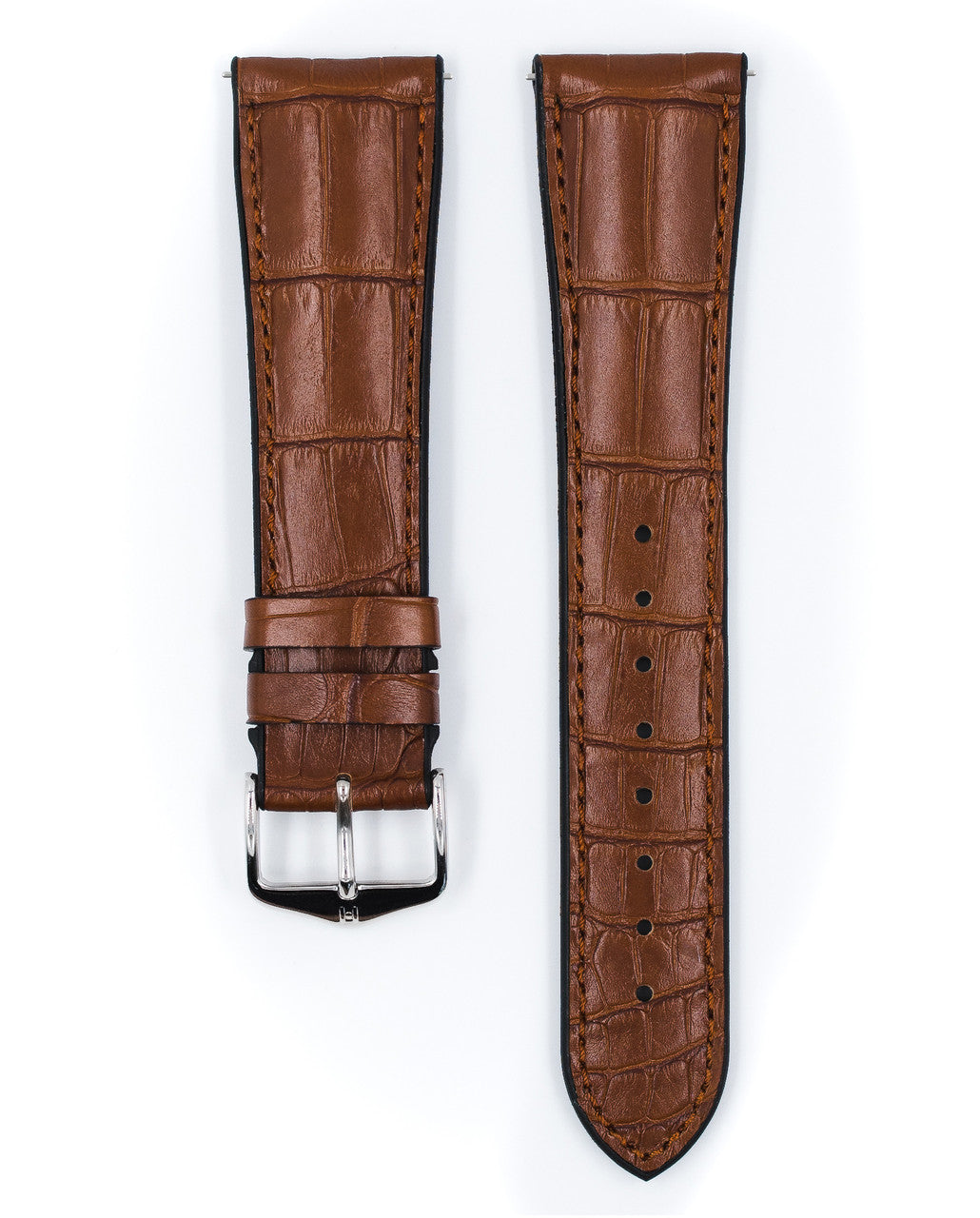 Hirsch - IAN Genuine Alligator Performance Watchband 093 50 07 - Gold Brown