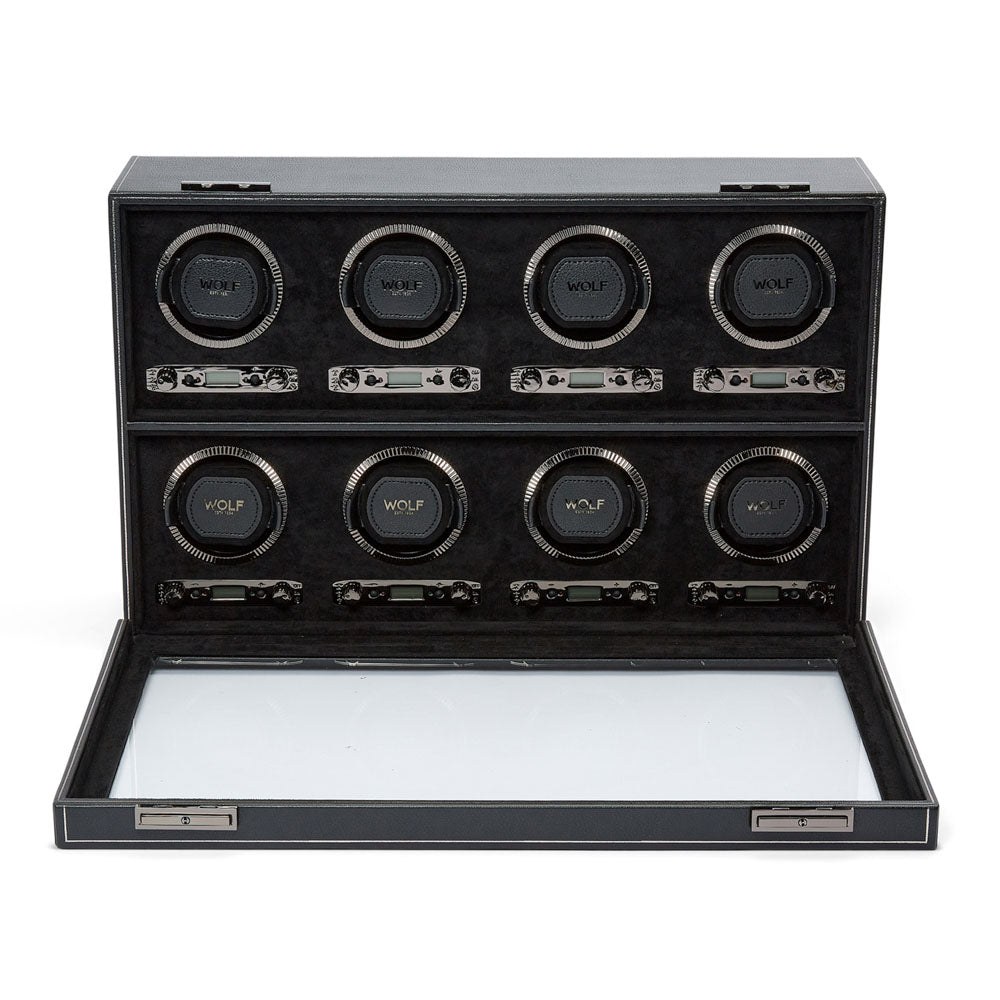 WOLF 1834 - British Racing 8 Piece Watch Winder - Black