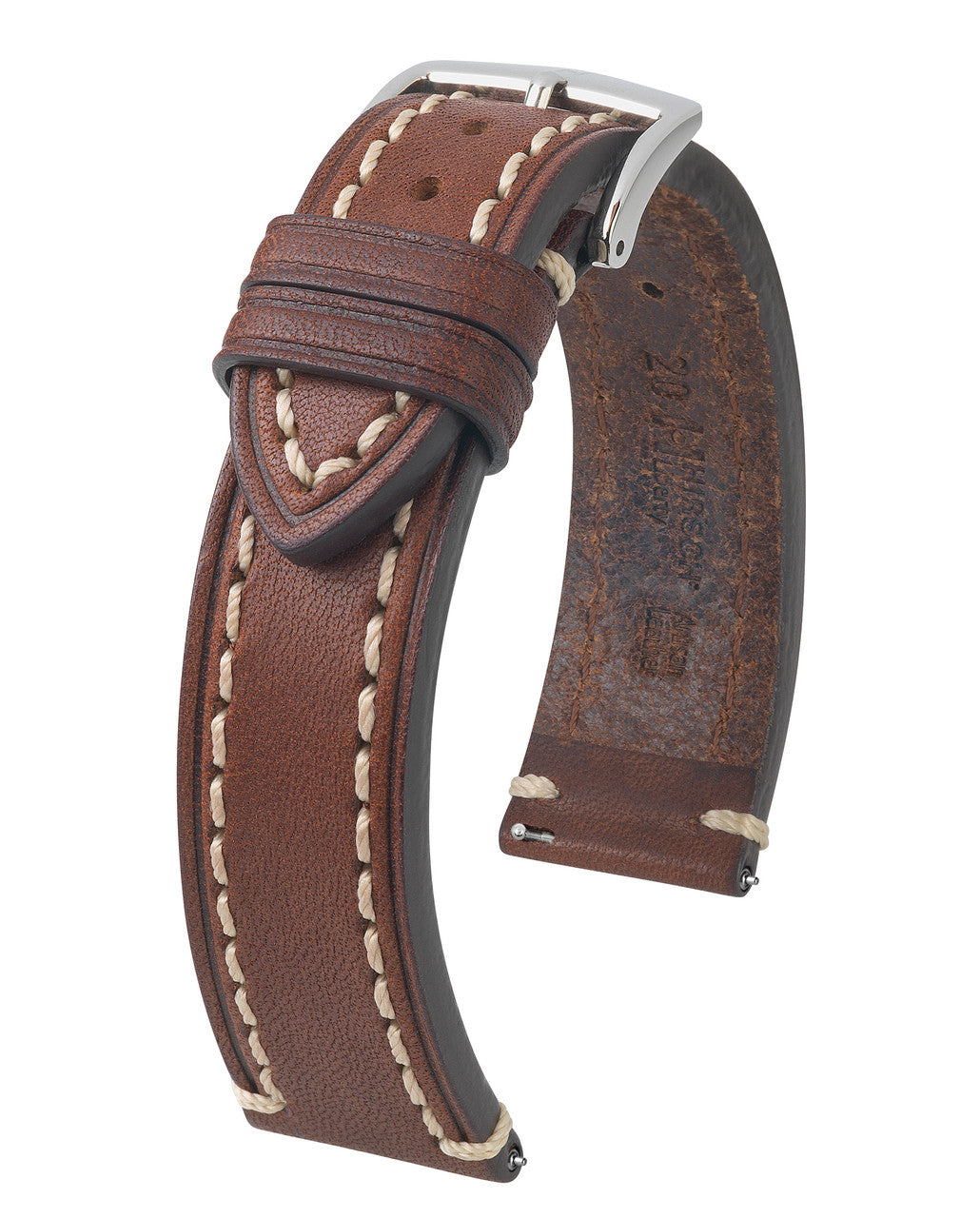 Hirsch LIBERTY Saddle Leather Watch Band - Brown