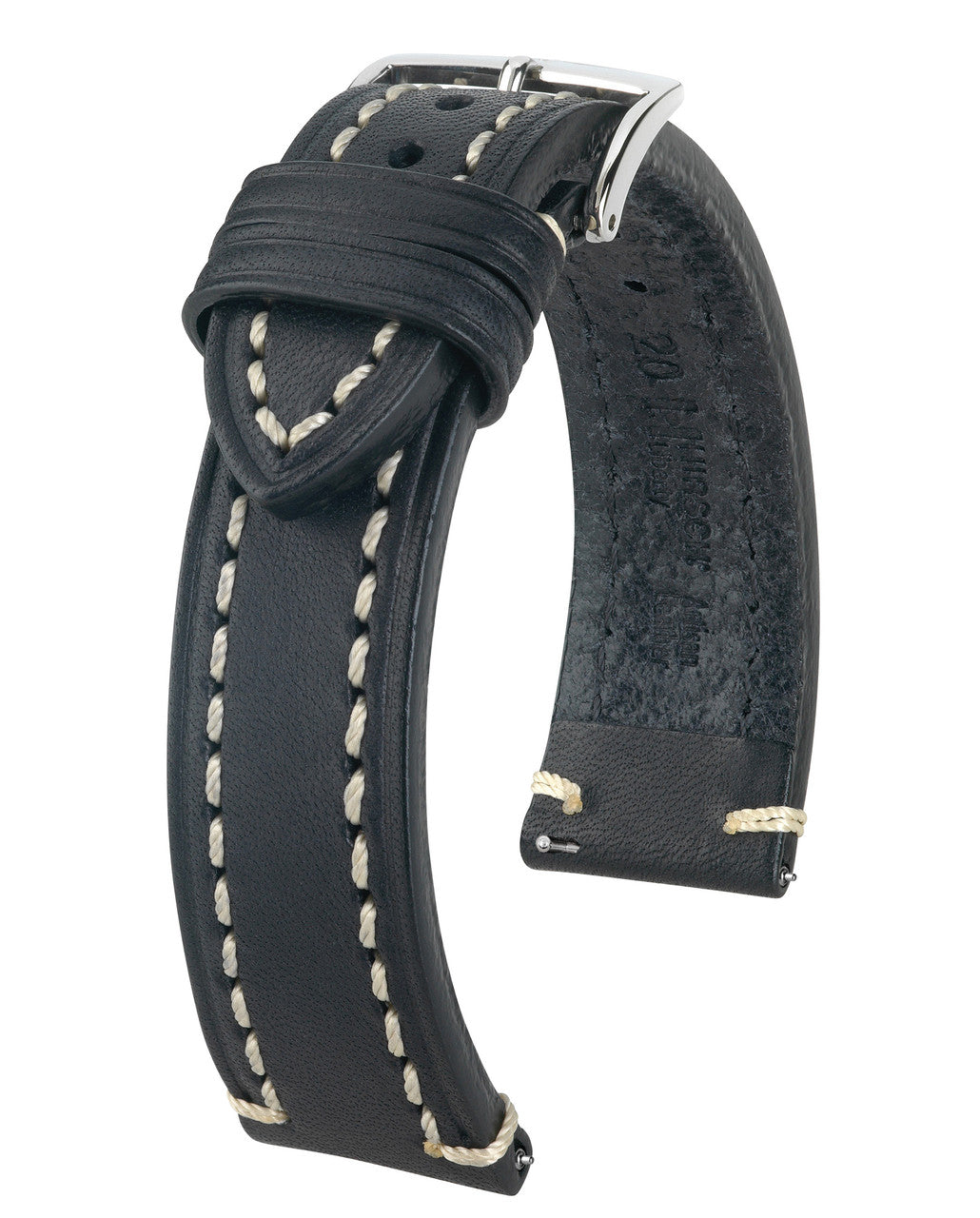 Hirsch LIBERTY Saddle Leather Watch Band - Black