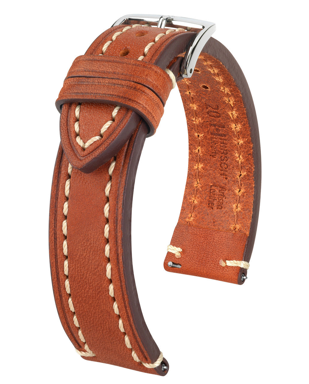 Hirsch LIBERTY Saddle Leather Watch Band - Gold Brown
