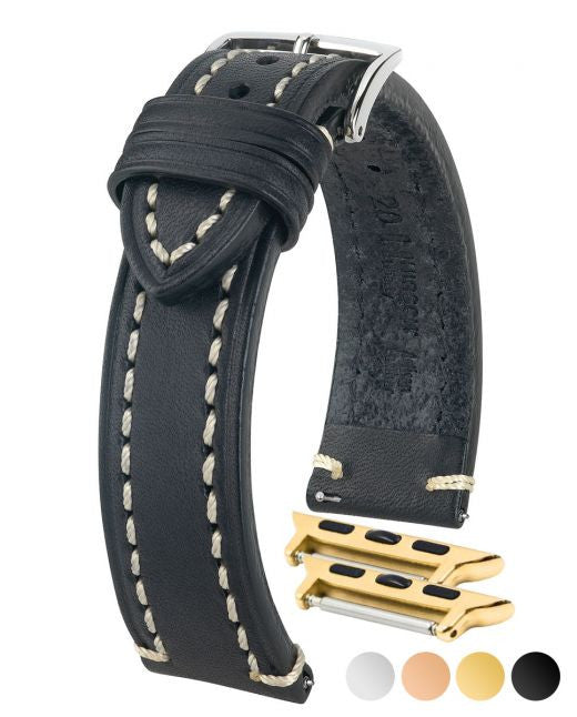 Hirsch - LIBERTY Saddle Leather Watch Band 1090 02 - Black