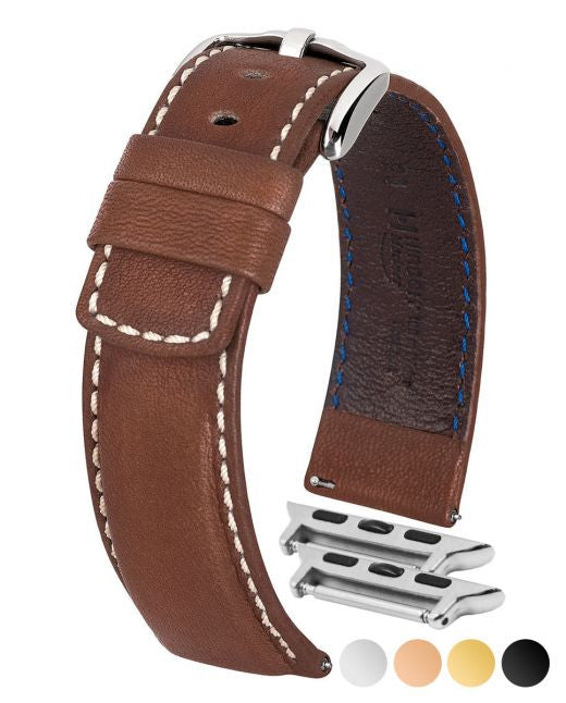 Hirsch - MARINER Water Resistant Saddle Leather Watchband 1450 21 - Brown