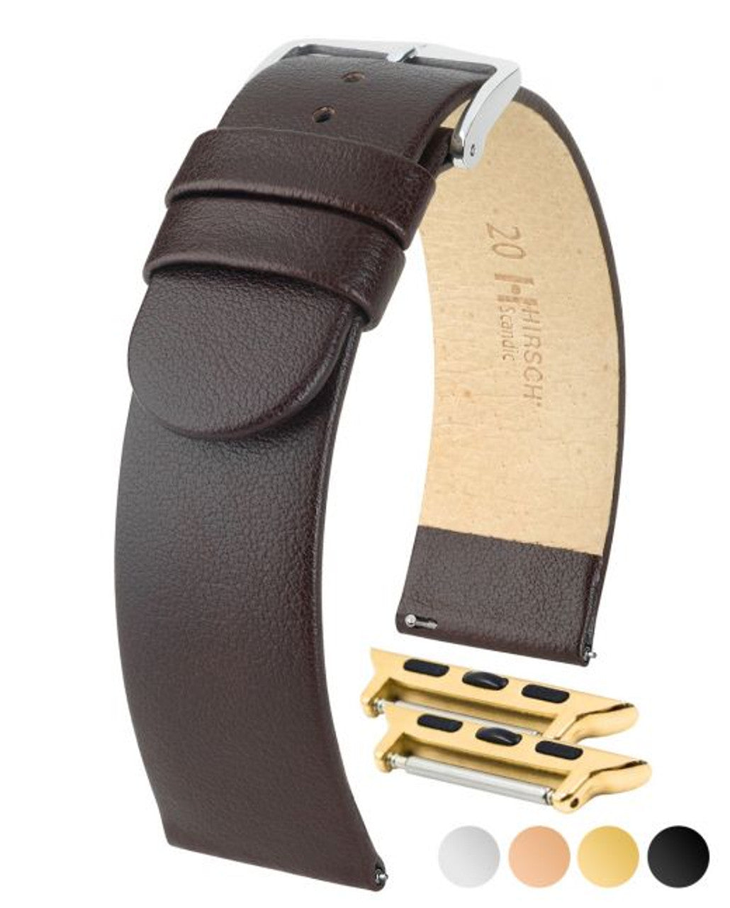 HIRSCH SCANDIC Classic Calfskin Watch Strap 1787 20 - Brown