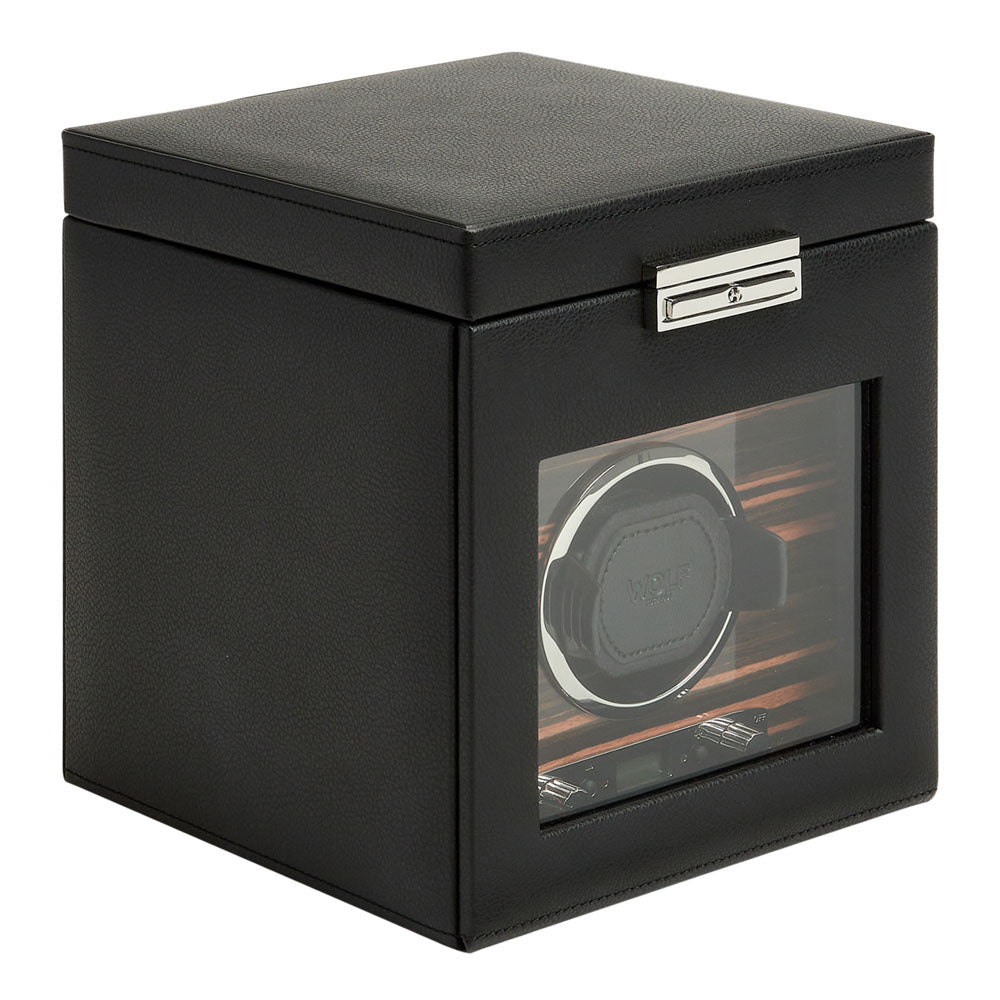 WOLF 1834 - Roadster Single Watch Winder with Storage - Black