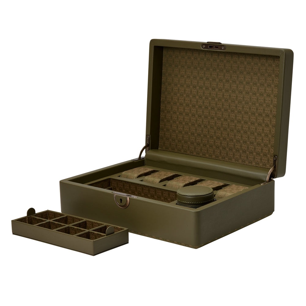 WOLF 1834 Earth 5 Piece Watch Box with Storage - Olive - view 4