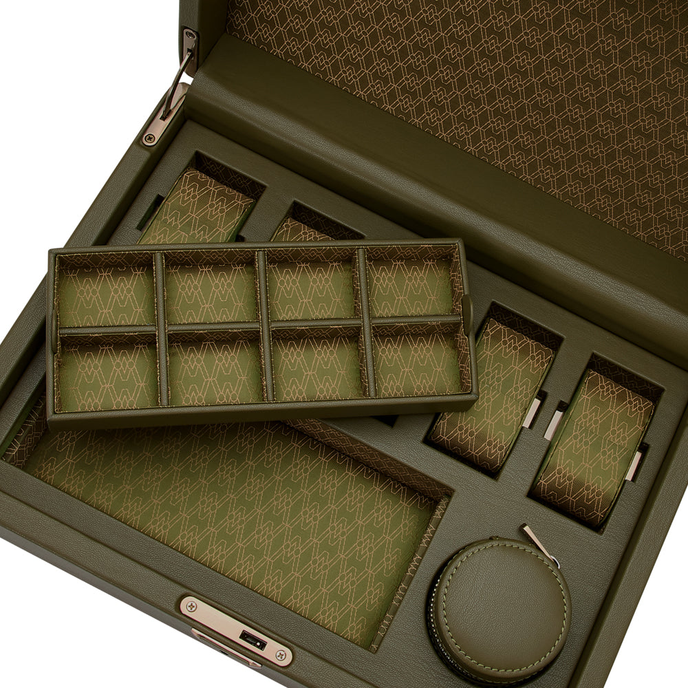 WOLF 1834 Earth 5 Piece Watch Box with Storage - Olive - view 5