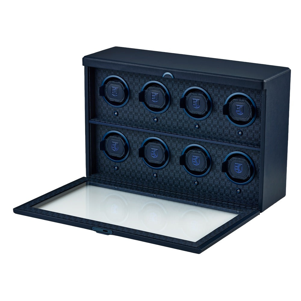 WOLF 1834 Earth 8 Piece Watch Winder - Midnight Blue - view 2