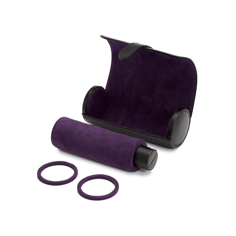 WOLF 1834 - Blake Watch Roll with Capsule - Black/Purple